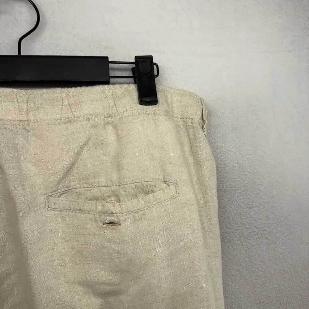 Tommy Bahama Pants men's 2XL Beige Chino Linen Elastic Straight Loose Pockets